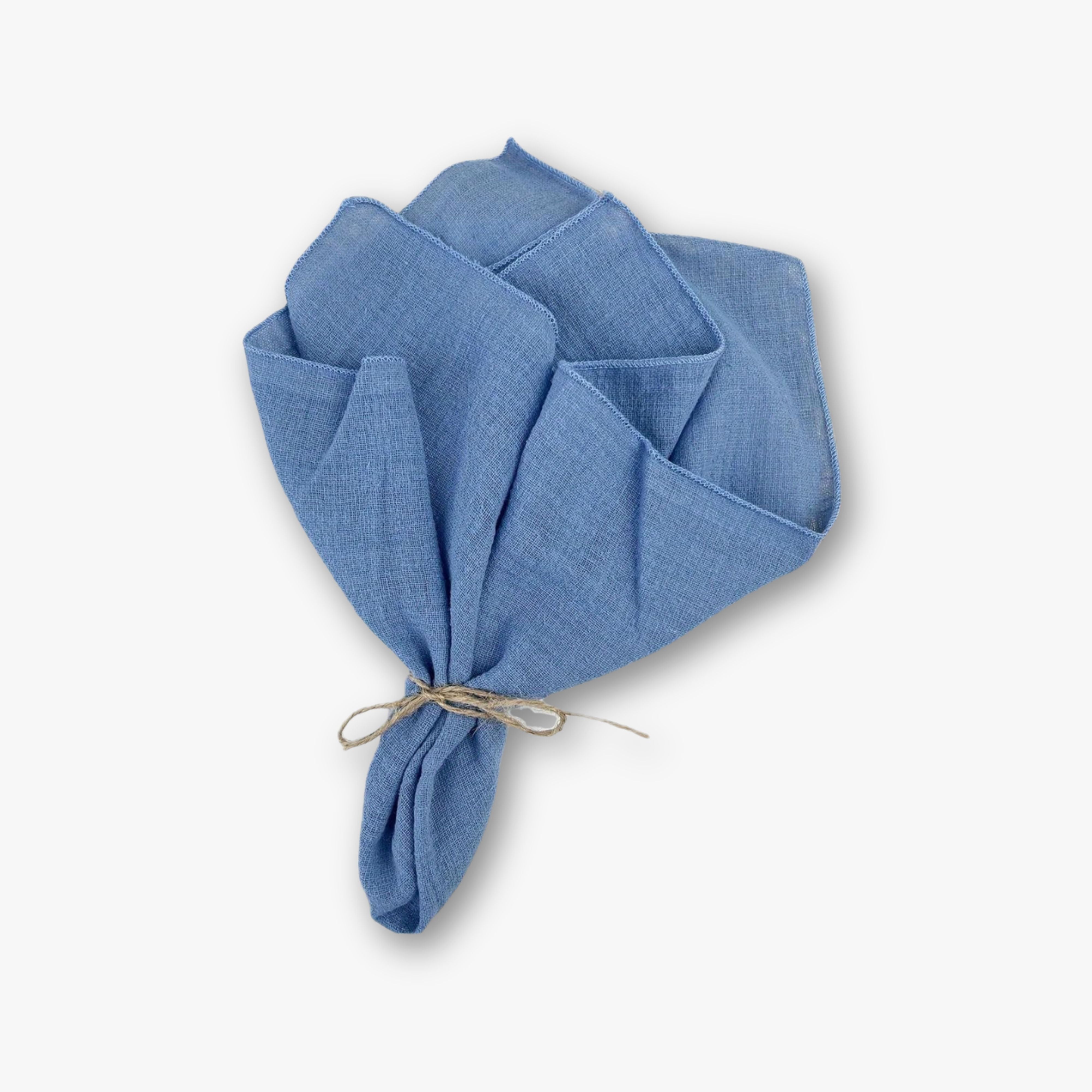 eventzauber-stoffservietten-musselin-struktur-blau-serviette image 1