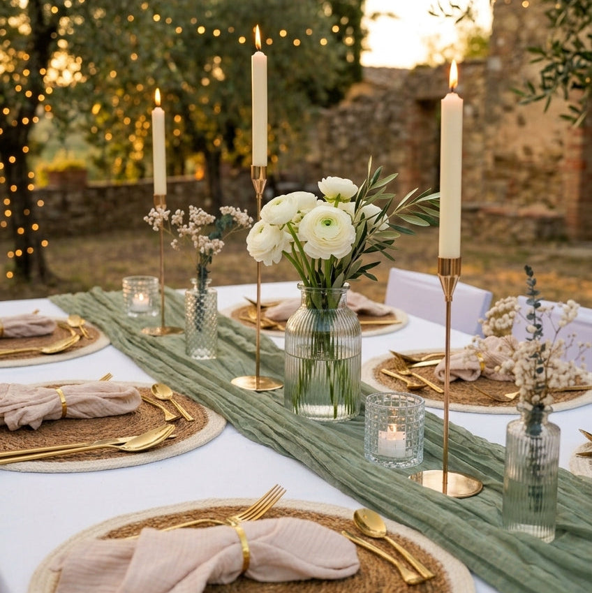 eventzauber-tischdeko-komplettset-greenery-beige-hochzeit-set image 1
