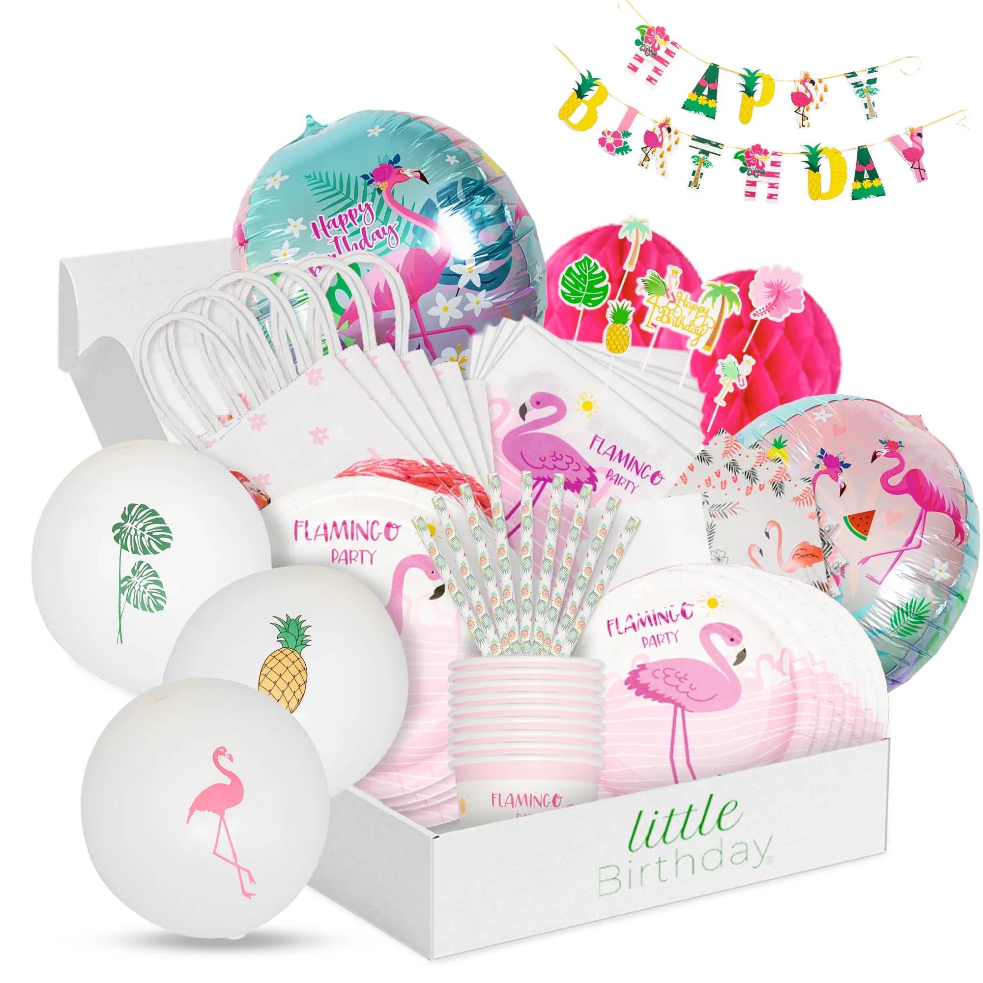 little-birthday-mottobox-flamingo-partyset-125-teile-8-kinder image 1