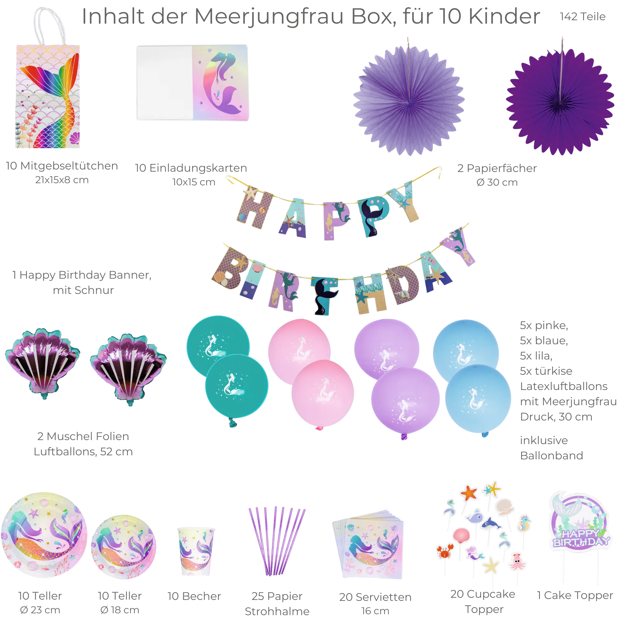 little-birthday-meerjungfrau-geburtstagsbox-partyset-138-teilig image 3