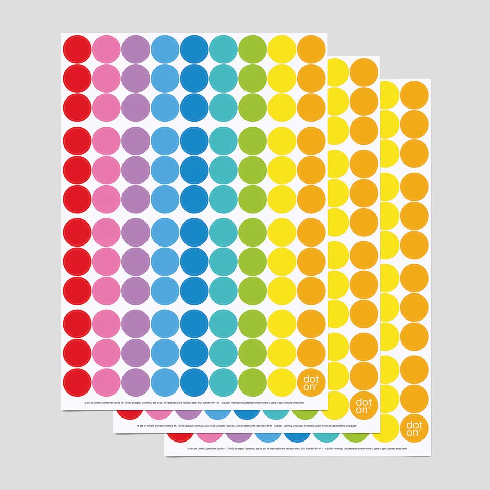 dot-on-rainbow-dots-3er-set-klebepunkte-20-mm-bunt image 1