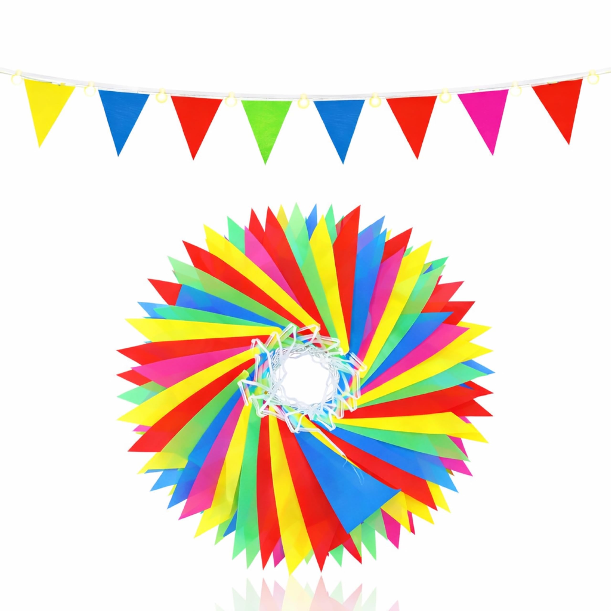 festifun-wimpelkette-3x-100m-stoffgirlande-bunt-wetterfest image 6
