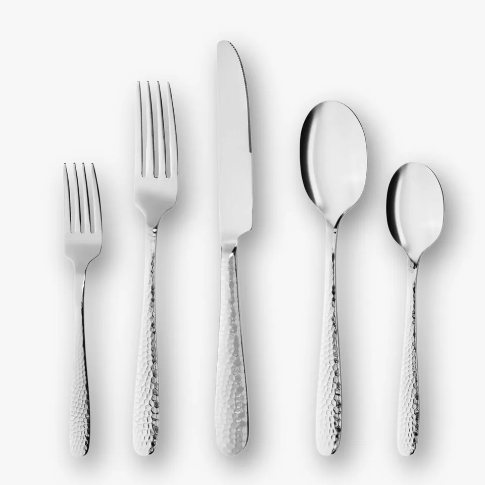eventzauber-besteck-5-teilig-silber-textured-geh-mmert image 1