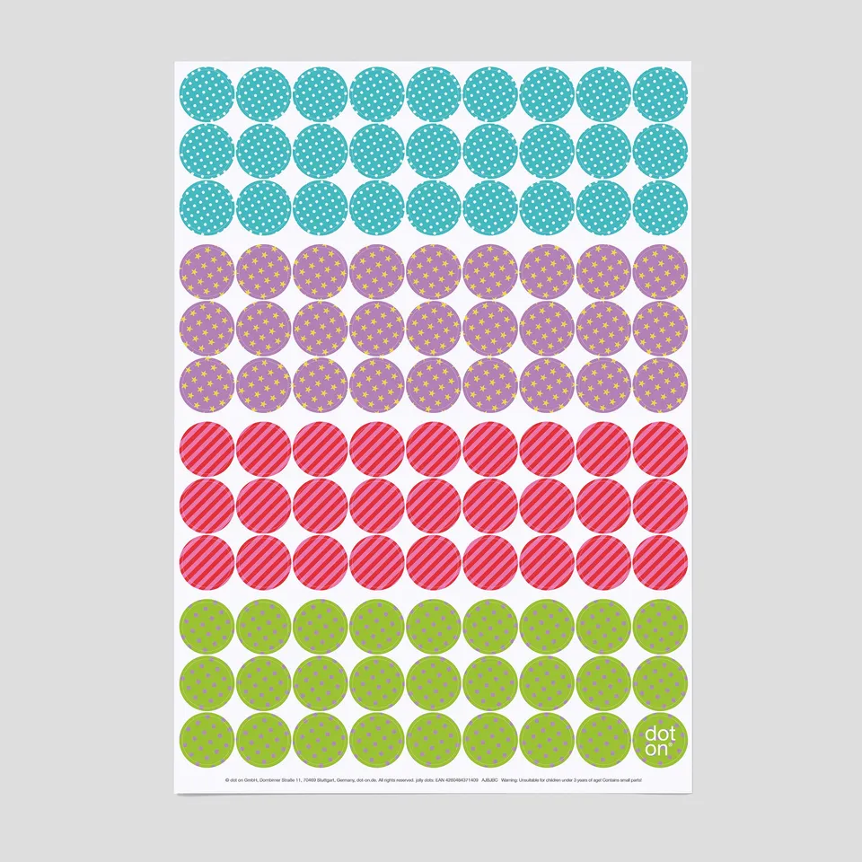dot-on-klebepunkte-jolly-dots-sticker-20-mm-gemustert image 1