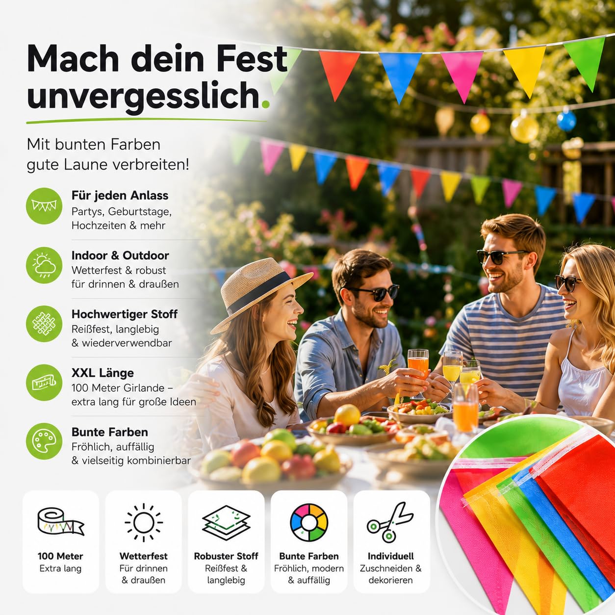 festifun-wimpelkette-100m-stoffgirlande-bunt-1x-wetterfest image 6