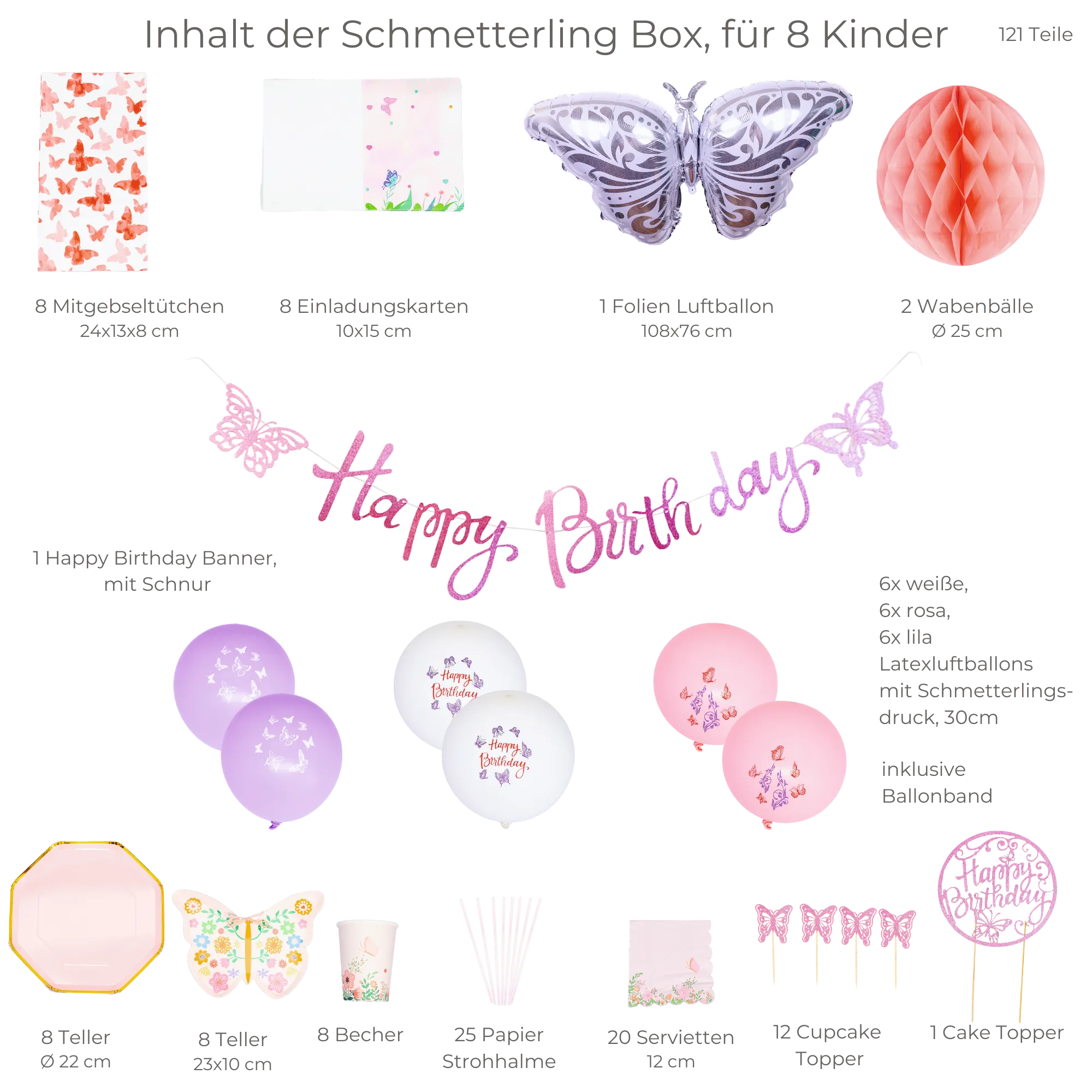 little-birthday-schmetterling-mottobox-121-tlg-f-r-8-kinder image 3