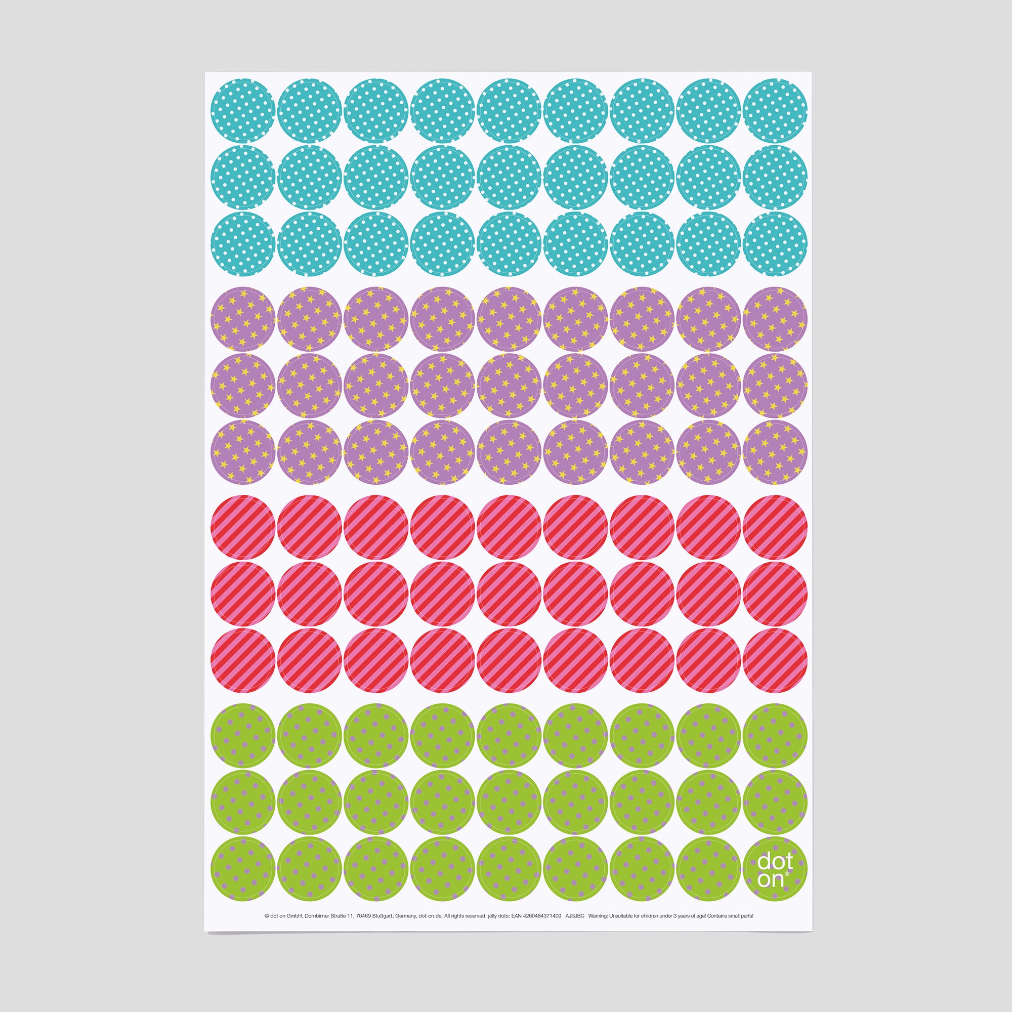 dot-on-klebepunkte-jolly-dots-sticker-20-mm-gemustert image 1
